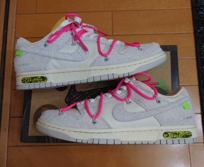 Off-White × Nike Dunk Low "Sail/Neutral Gray/Hyper Pink"