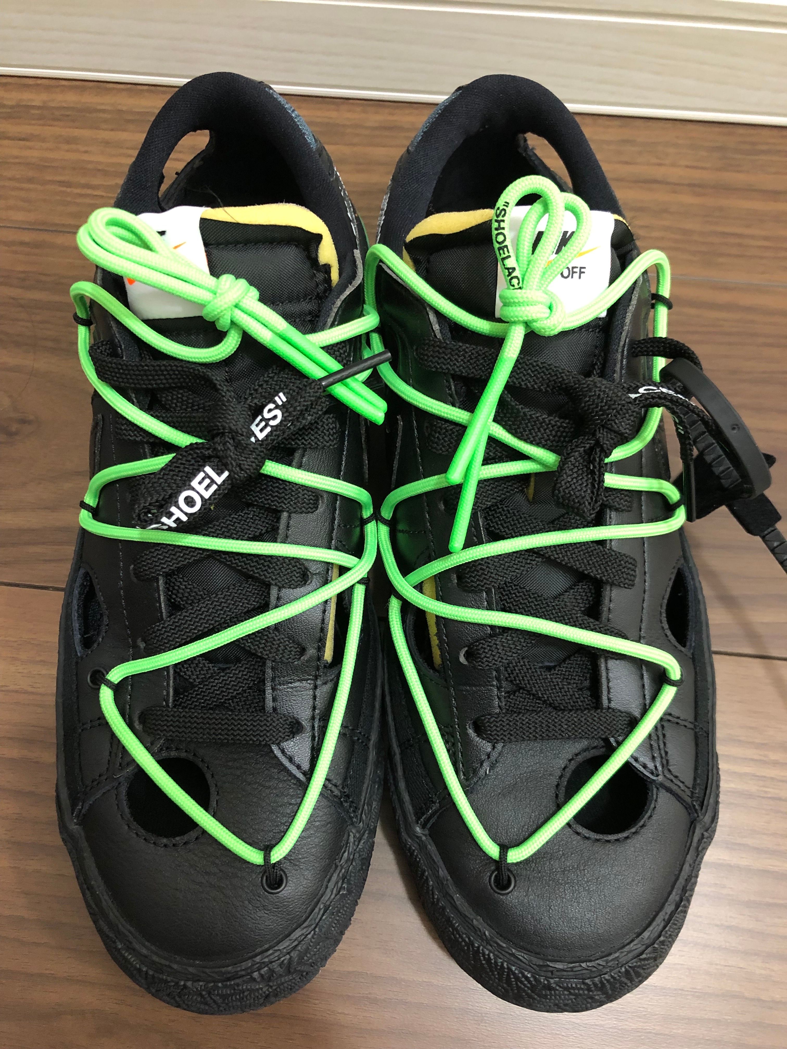 Off-White × Nike Blazer Low "Black and Electro Green"