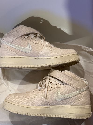 Stussy × Nike Air Force 1 Mid "Fossil Stone"