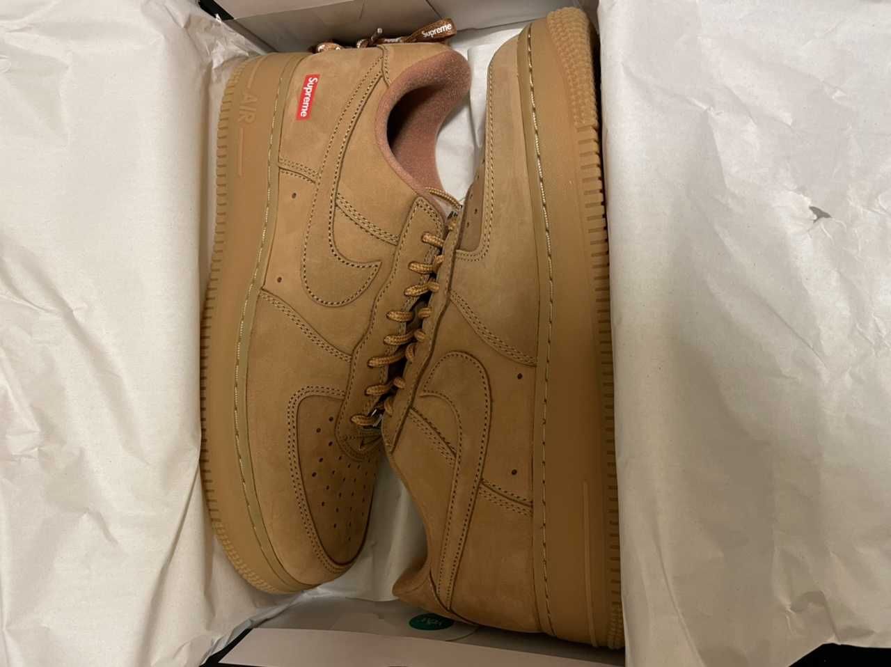 Supreme × Nike Air Force 1 Low "Flax/Wheat"