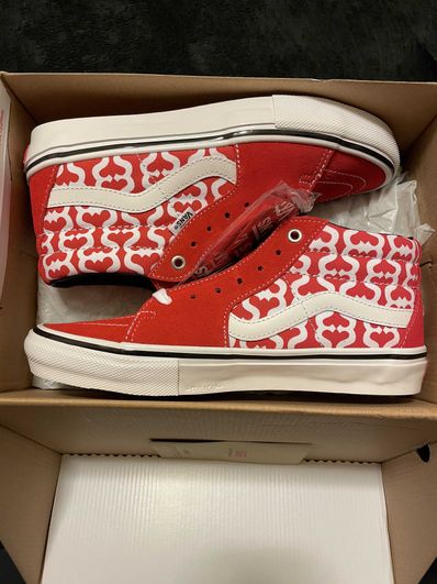 Supreme × Vans Monogram S Logo Skate Grosso Mid "Red"