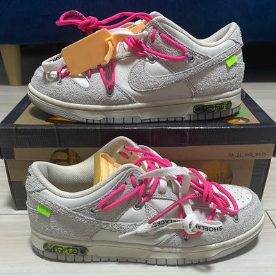 Off-White × Nike Dunk Low "Sail/Neutral Gray/Hyper Pink"