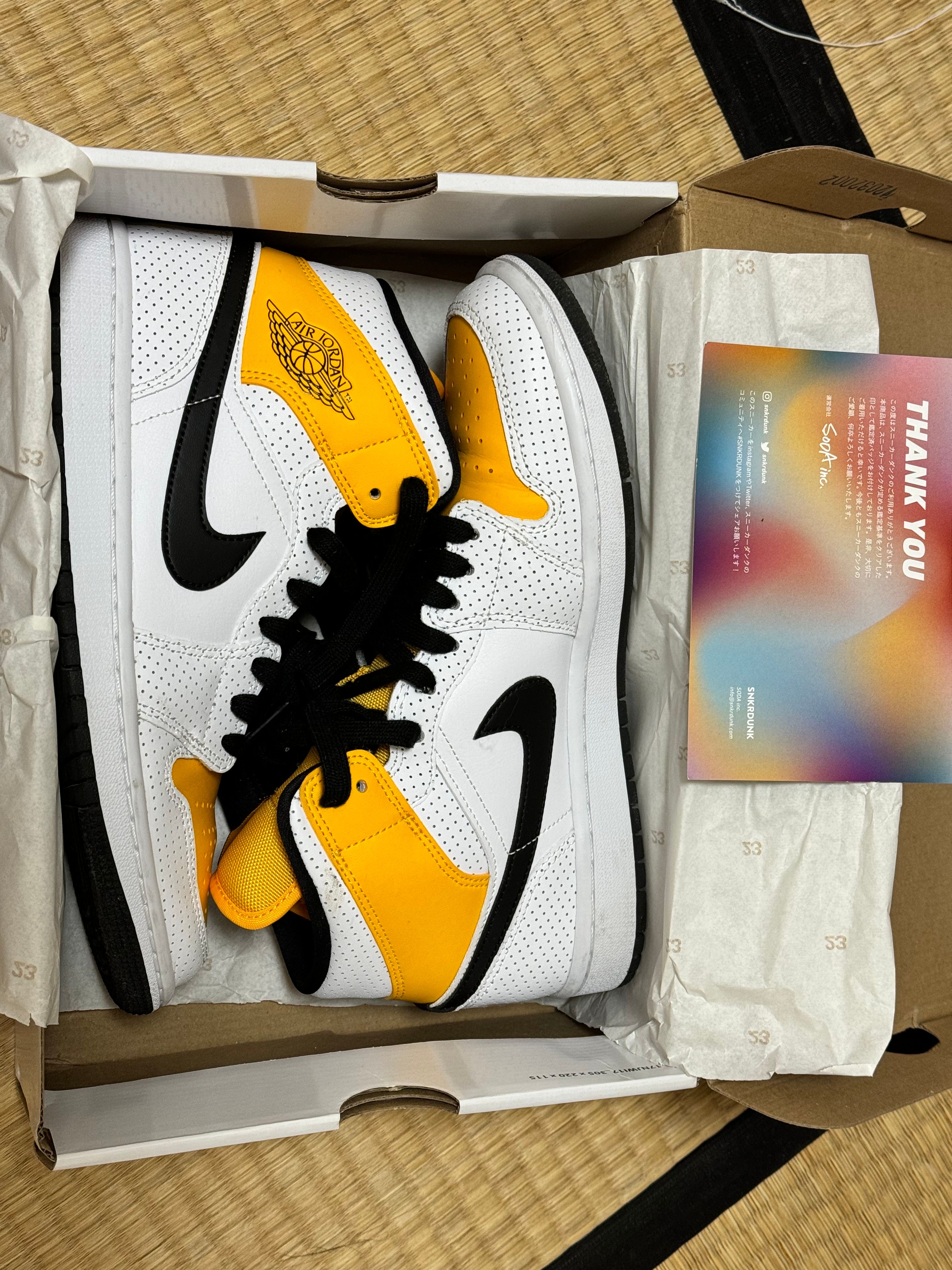 Nike Women's Air Jordan 1 Mid "White/Black/Gold"