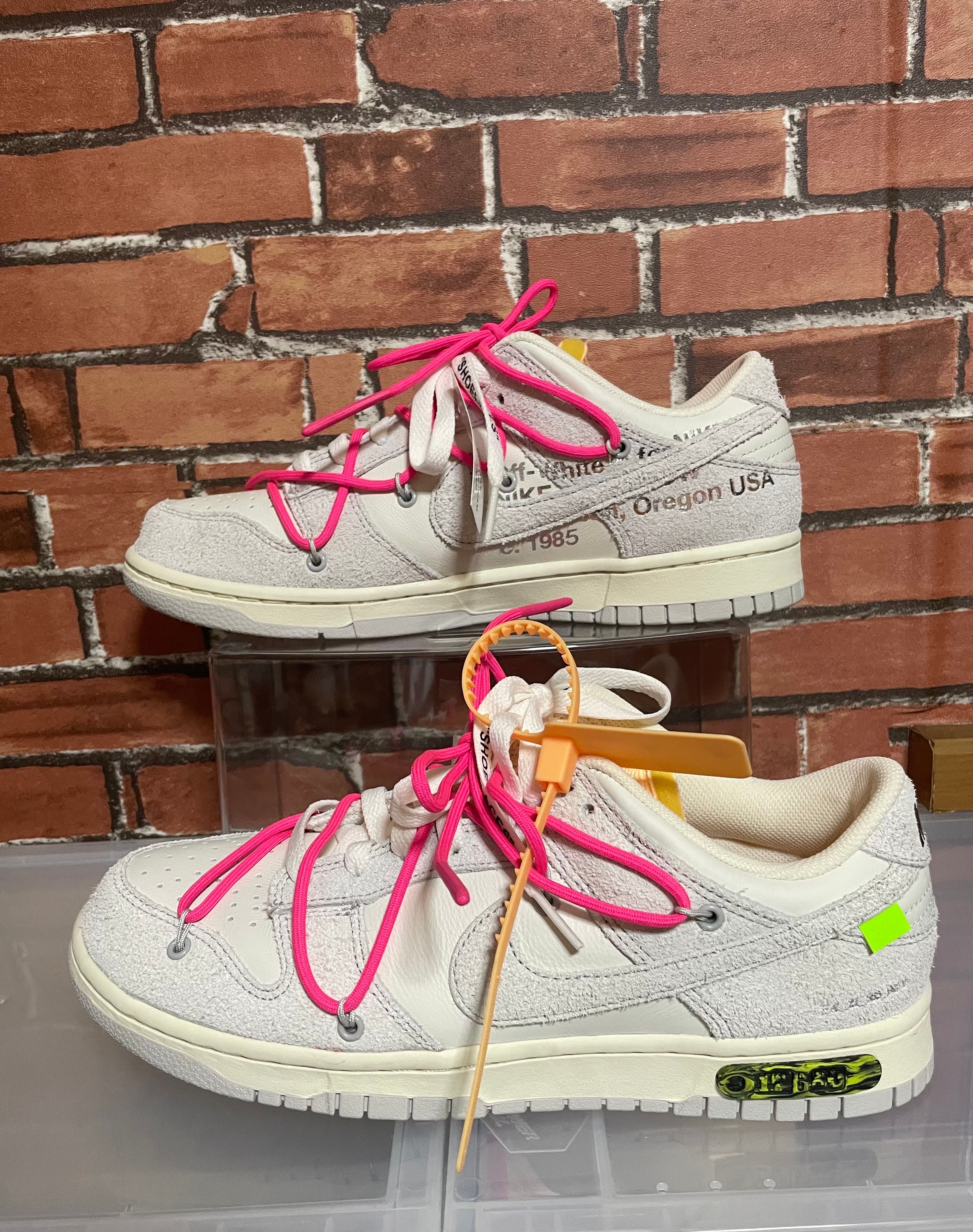 Off-White × Nike Dunk Low "Sail/Neutral Gray/Hyper Pink"