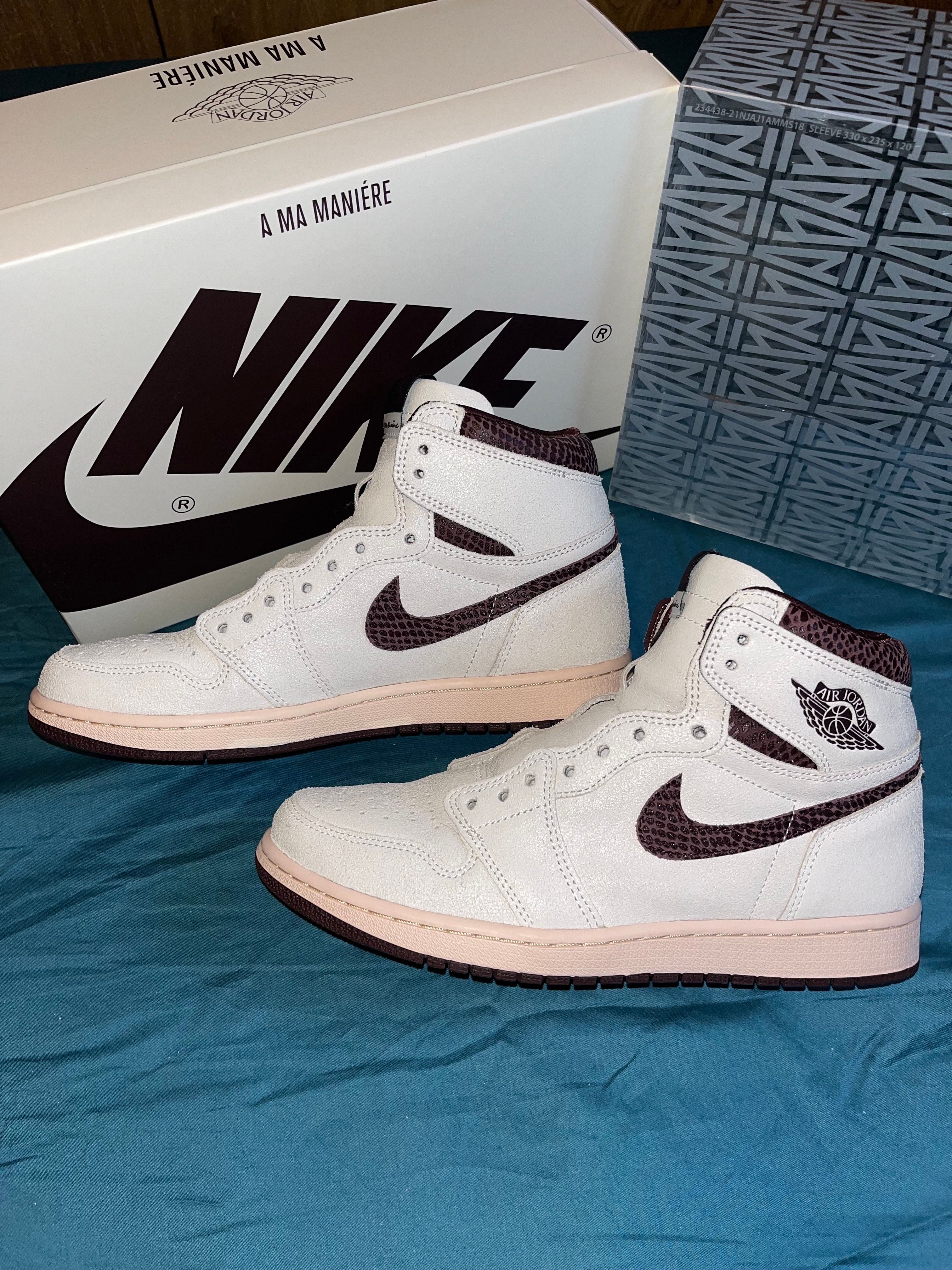 A Ma Maniere × Nike Air Jordan 1 Retro High OG "Sail and Burgundy"