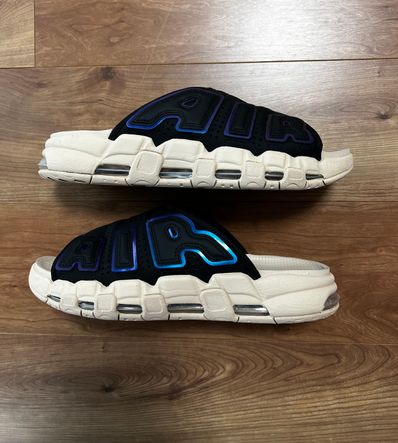 Nike Air More Uptempo Slide "Black and Sanddrift" (FB7799-001/FB7802-001)