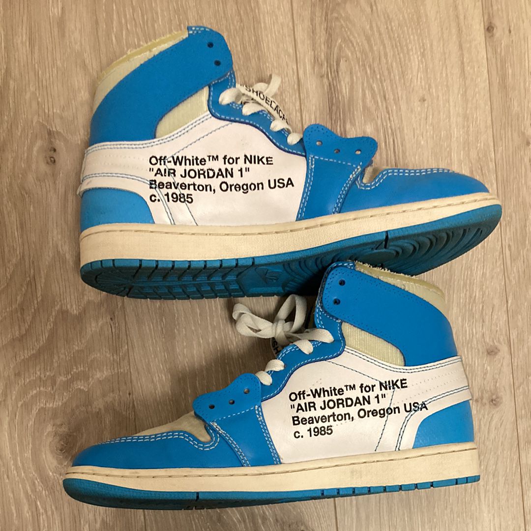 Off-White × Nike Air Jordan 1 High UNC "White/Dark Powder Blue"