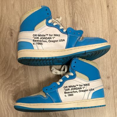 Off-White × Nike Air Jordan 1 High UNC "White/Dark Powder Blue"