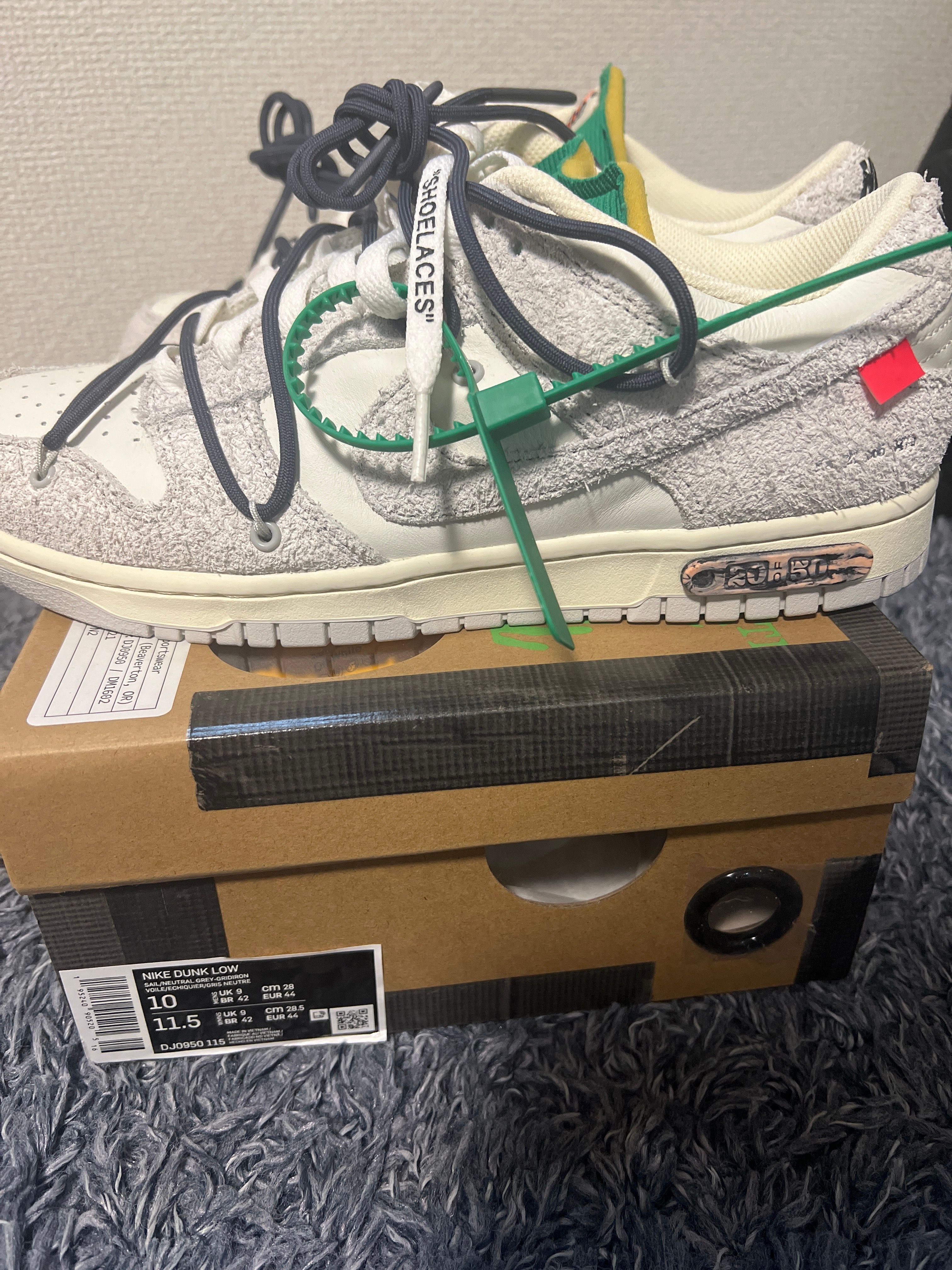 Off-White × Nike Dunk Low "Sail/Neutral Grey/Gridiron"