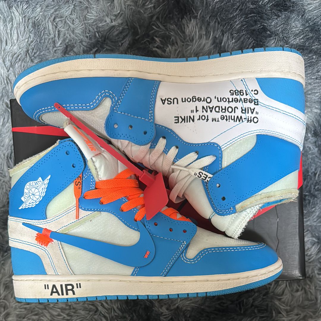 Off-White × Nike Air Jordan 1 High UNC "White/Dark Powder Blue"