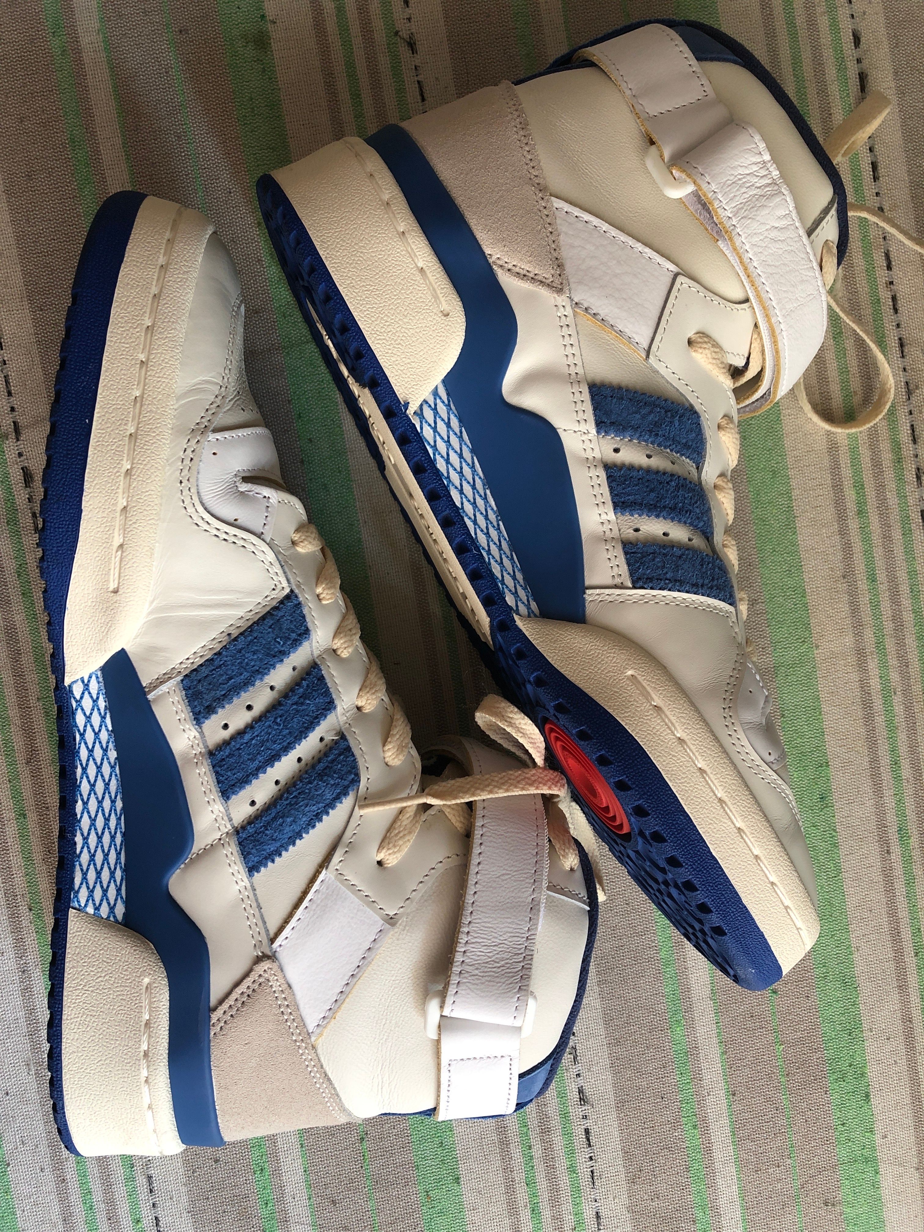 adidas Forum 84 High Blue Thread "Off White-Bright Blue/Footwear White"