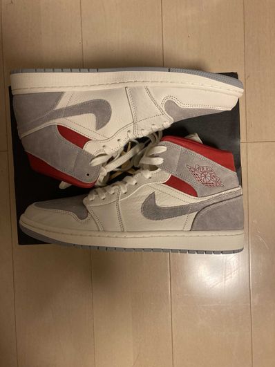 SNS×NIKE AIR JORDAN 1 MID "GREY/RED"