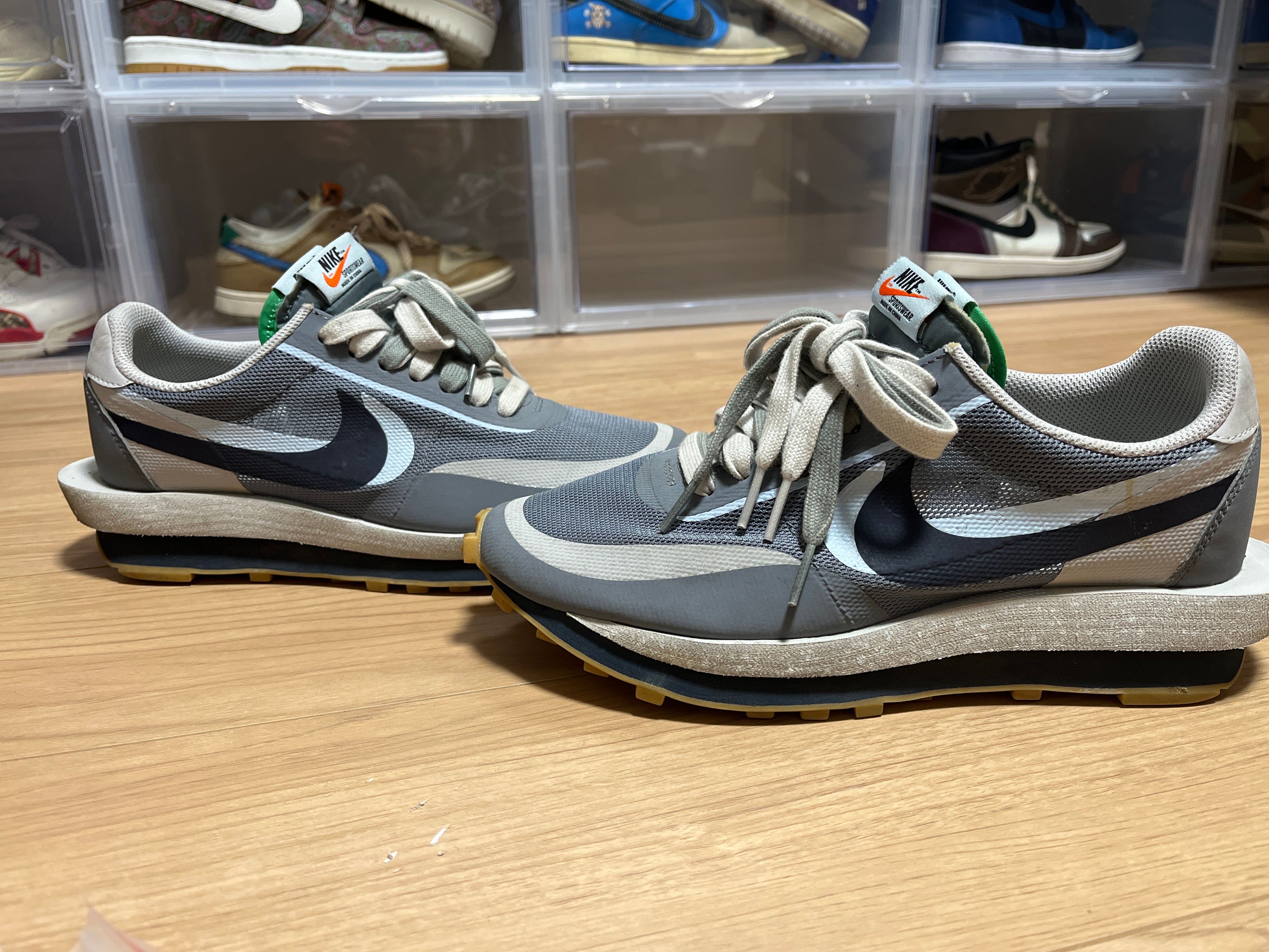 CLOT × Sacai × Nike LD Waffle "Grey Obsidian/Cool Grey"