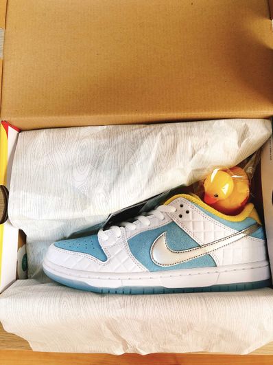 FTC × Nike SB Dunk Low "White/Blue"