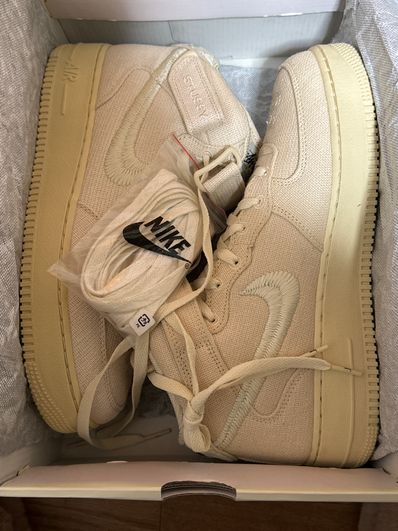 Stussy × Nike Air Force 1 Mid "Fossil Stone"