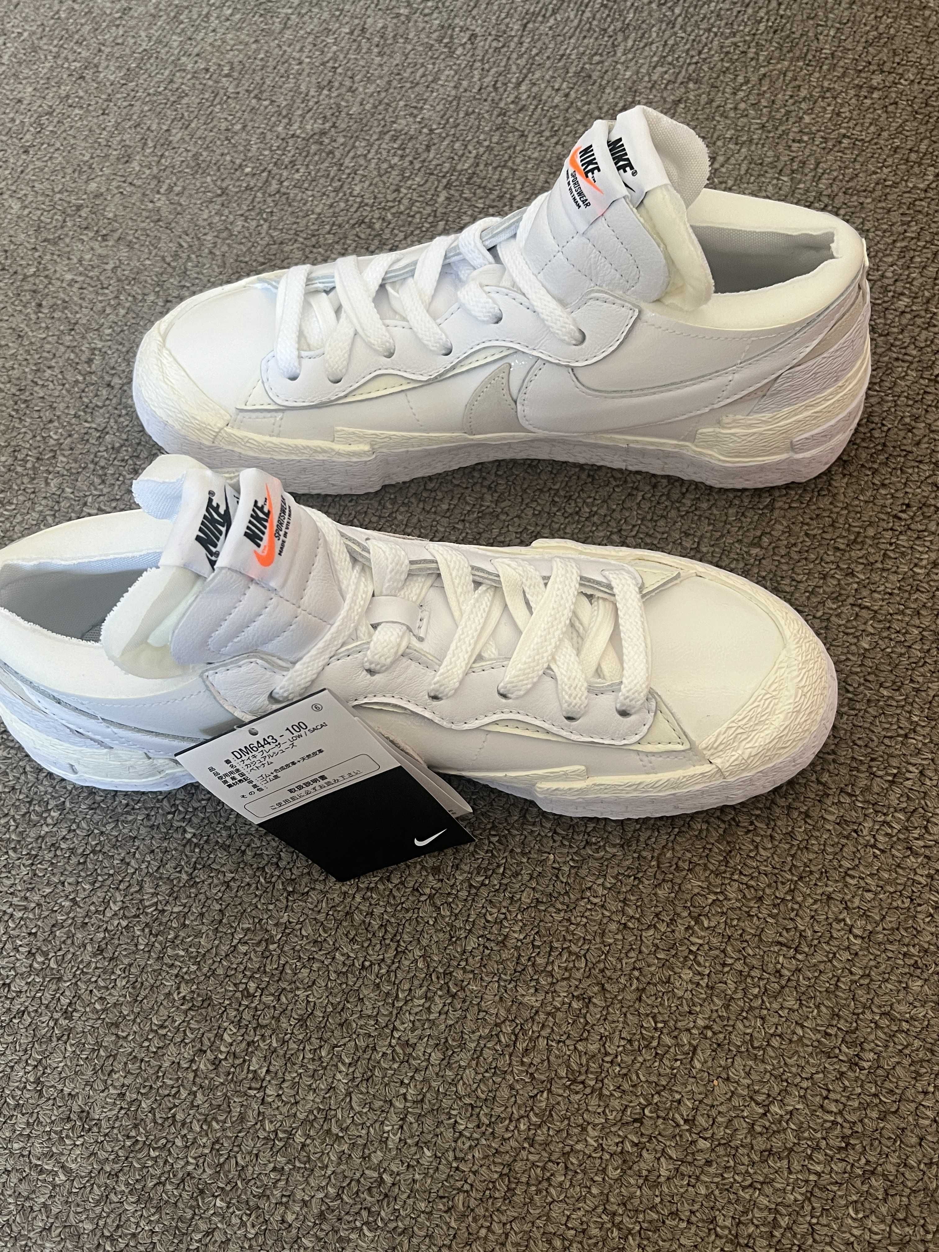 sacai × Nike Blazer Low "White Patent Leather"