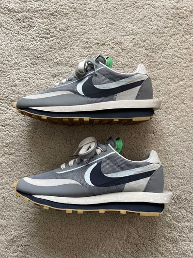 CLOT × Sacai × Nike LD Waffle "Grey Obsidian/Cool Grey"