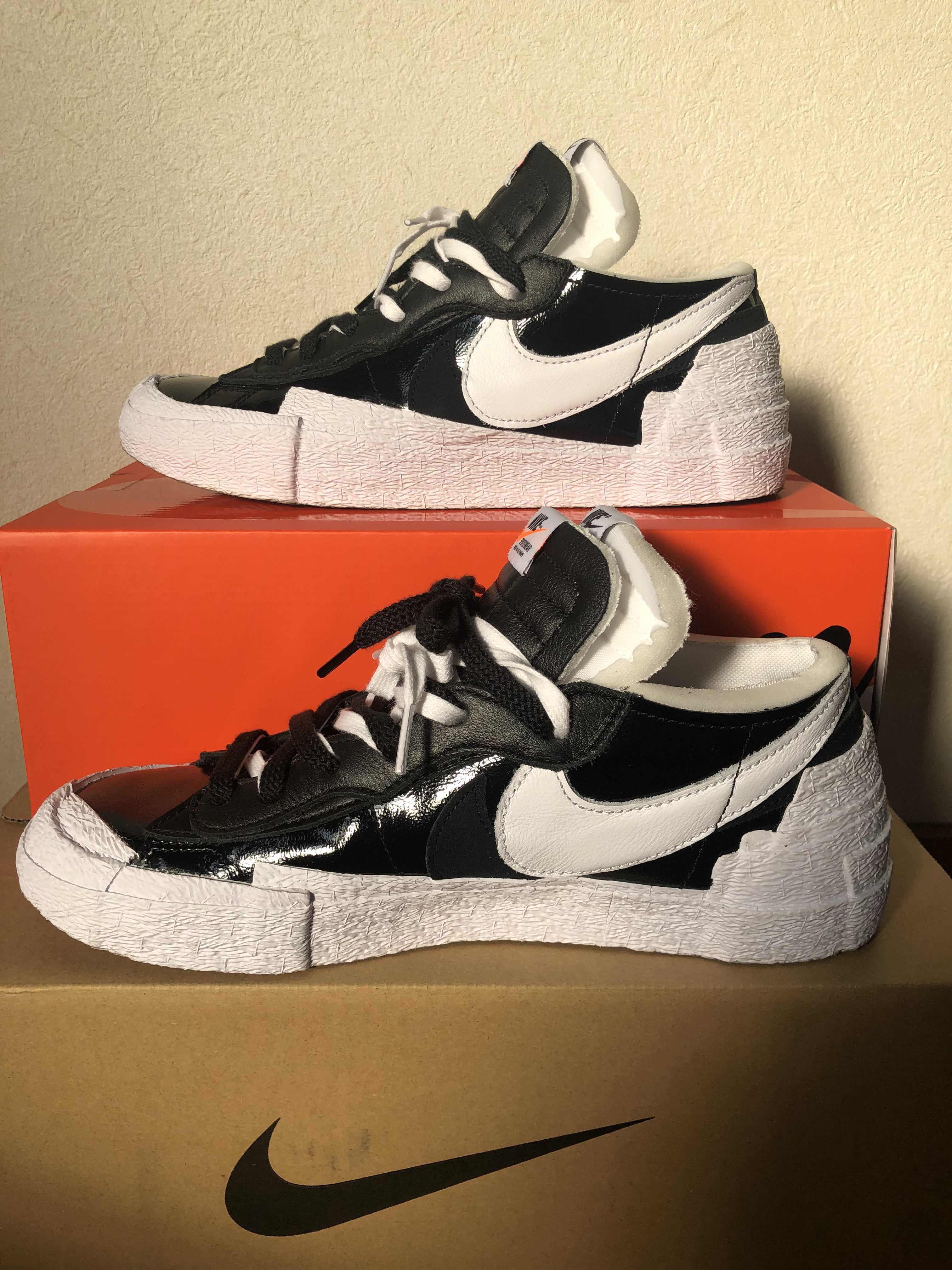 sacai × Nike Blazer Low "Black Patent Leather"