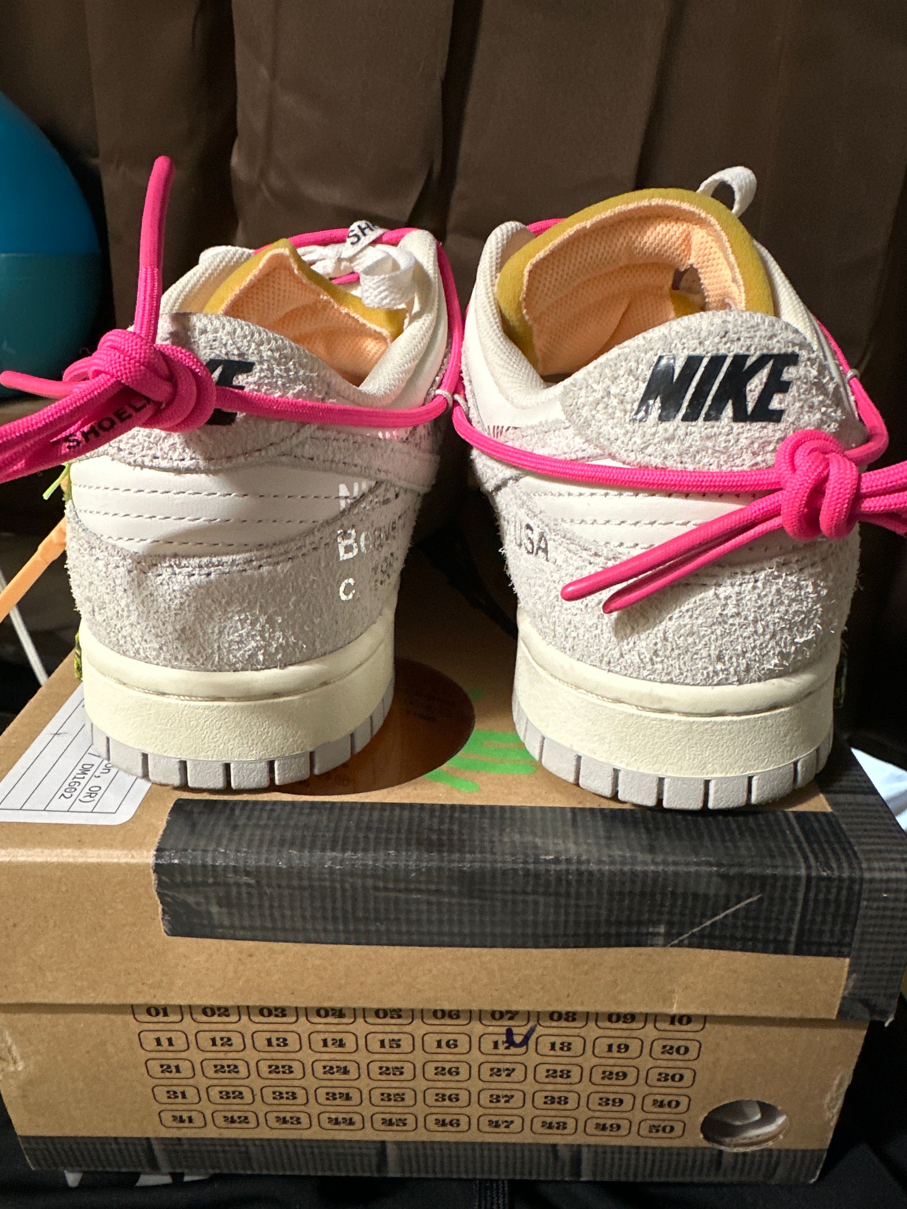 Off-White × Nike Dunk Low "Sail/Neutral Gray/Hyper Pink"