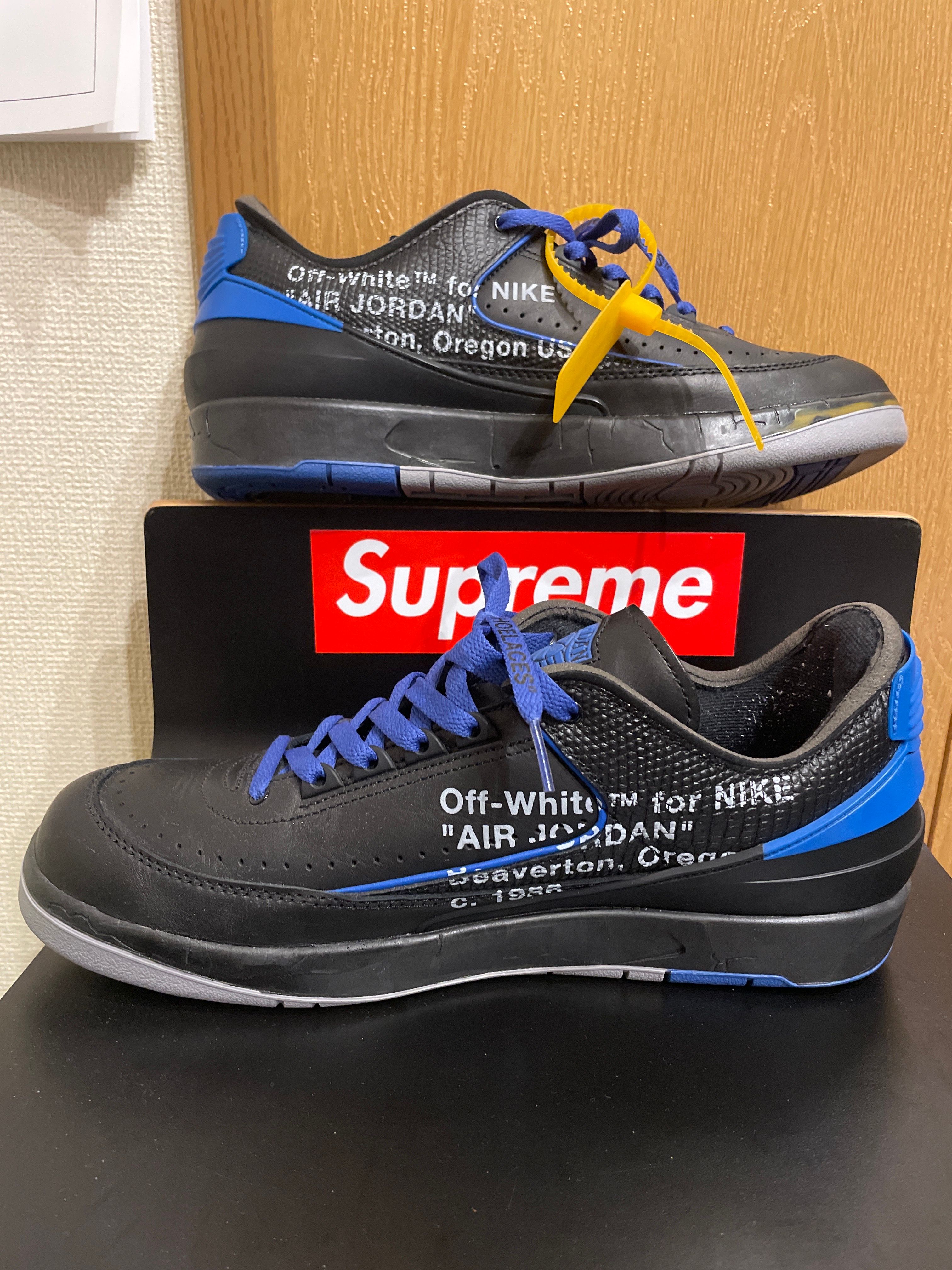 Off-White × Nike Air Jordan 2 Low "Black and Varsity Royal"
