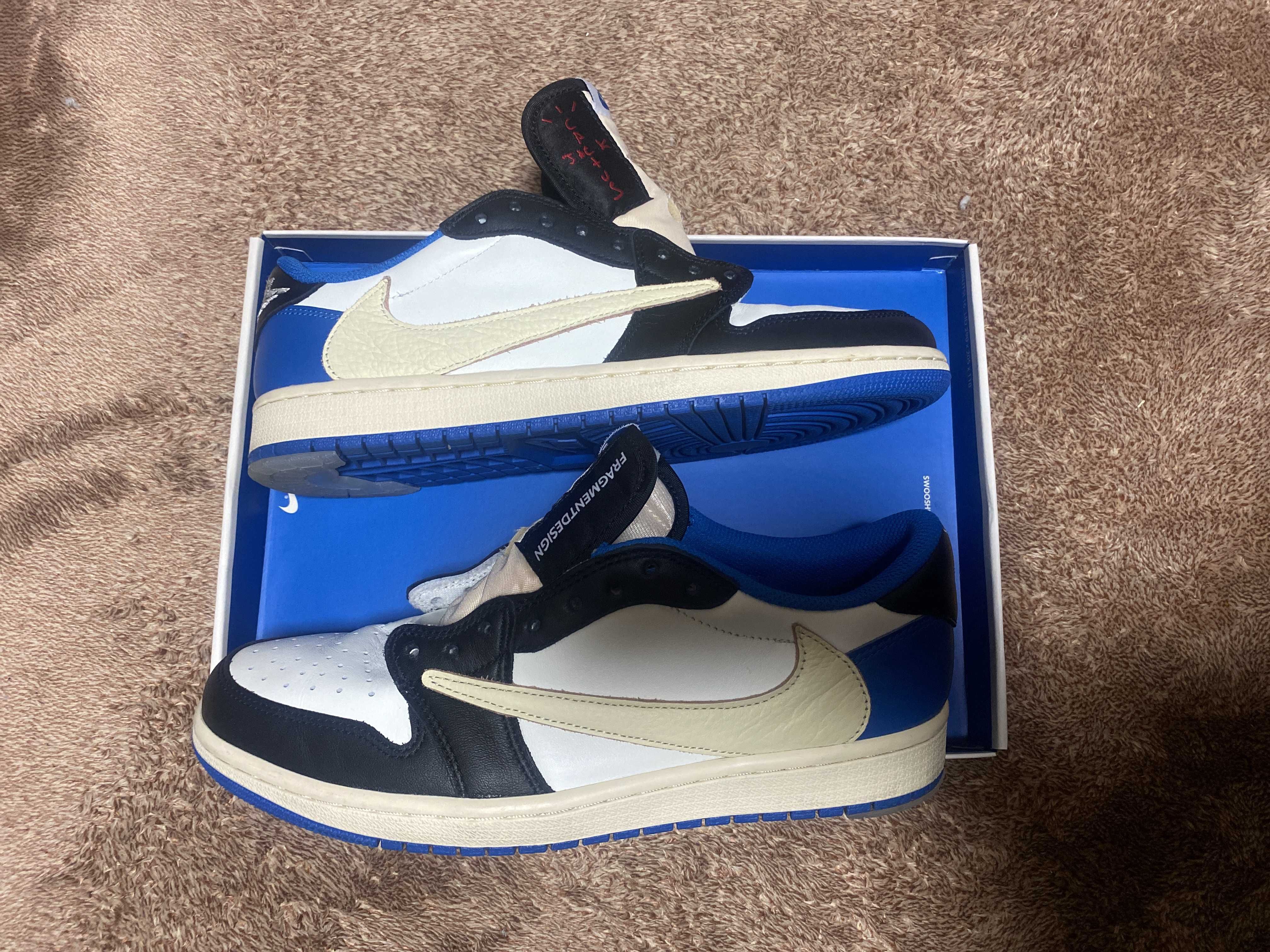 Travis Scott × fragment design × Nike Air Jordan 1 Low OG SP "Military Blue"