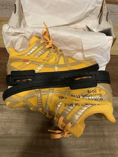Off-White × Nike Air Rubber Dunk "University Gold"