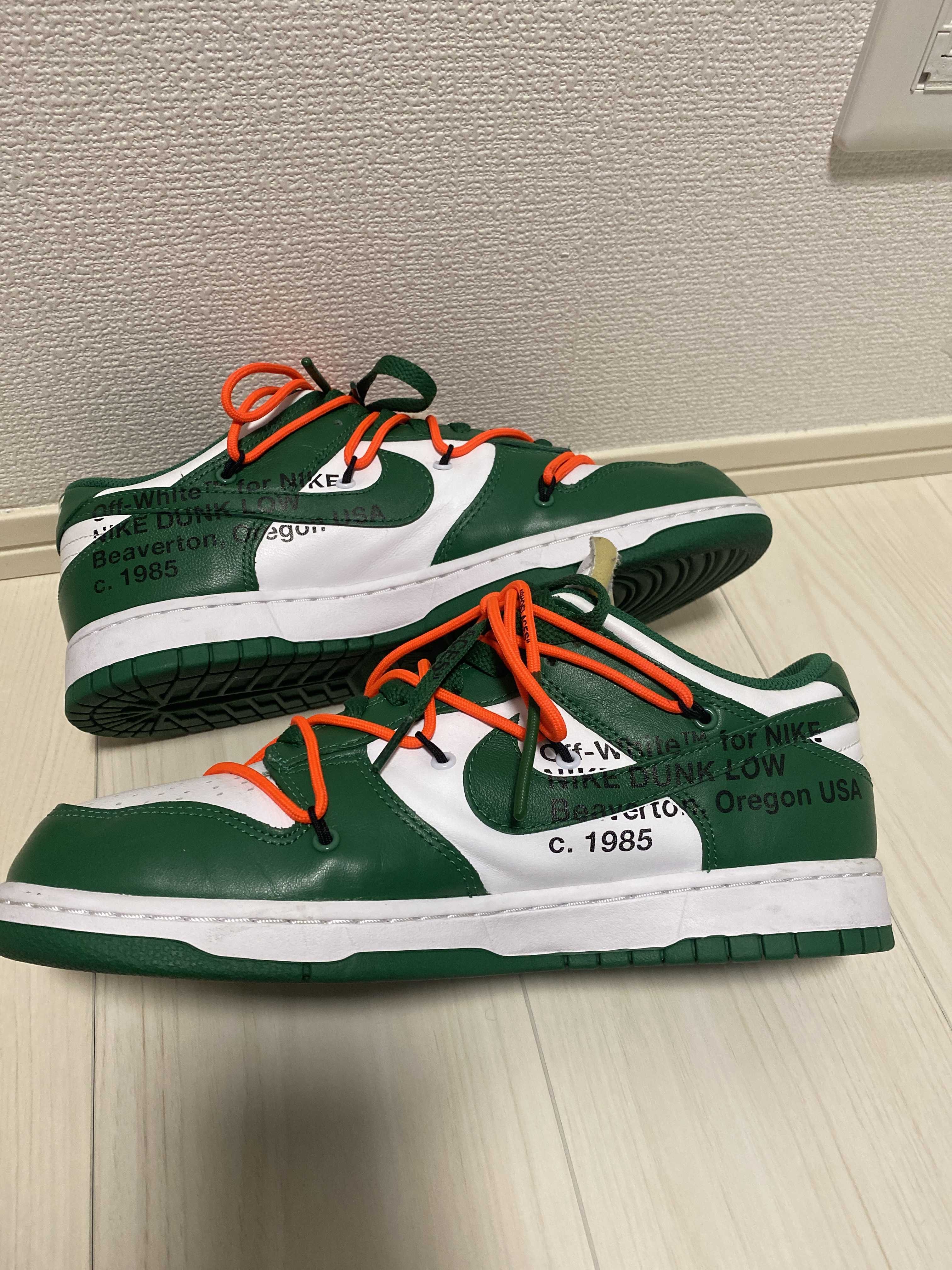 Off-White × Nike Dunk Low "White/Pine Green"