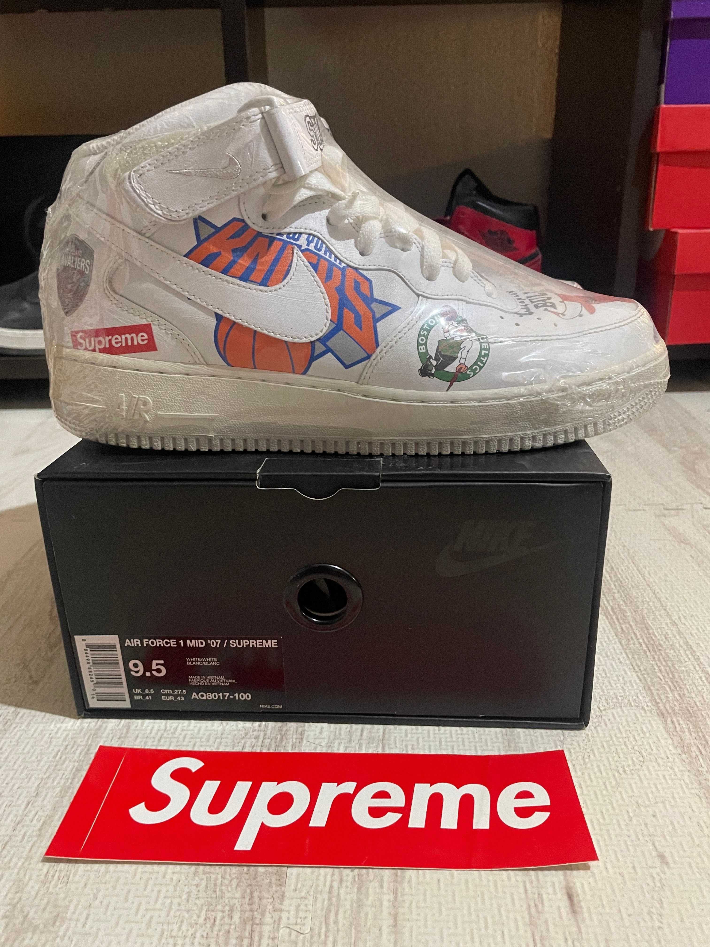 Supreme × NBA × Nike Air Force 1 Mid '07 "White"