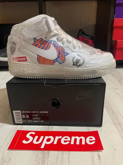 Supreme × NBA × Nike Air Force 1 Mid '07 "White"