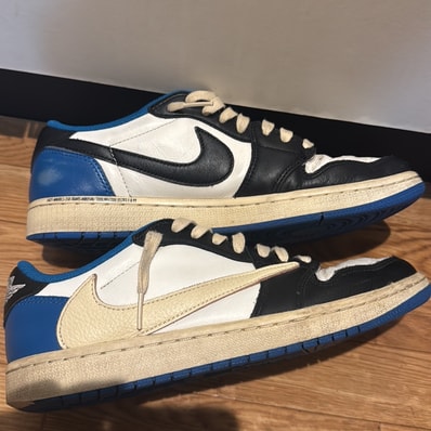 Travis Scott × fragment design × Nike Air Jordan 1 Low OG SP "Military Blue"