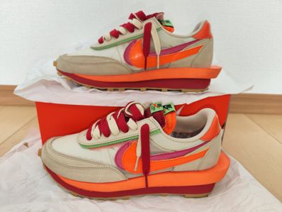 CLOT × Sacai × Nike LD Waffle "Orange Blaze"