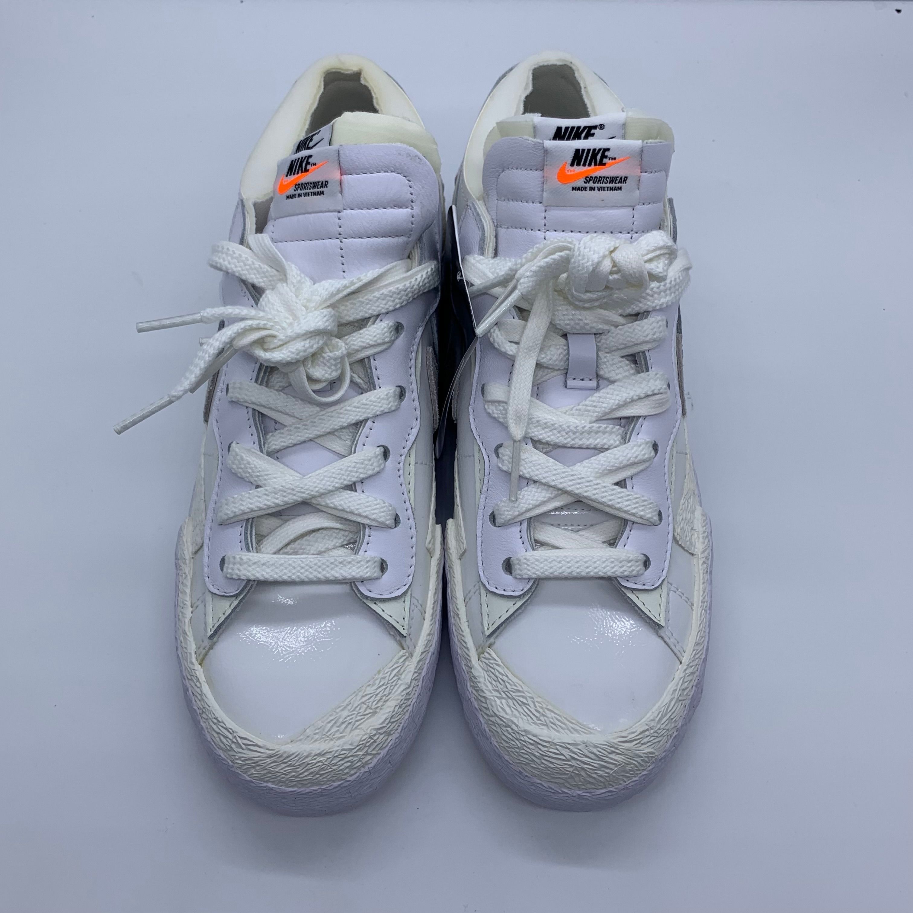 sacai × Nike Blazer Low "White Patent Leather"