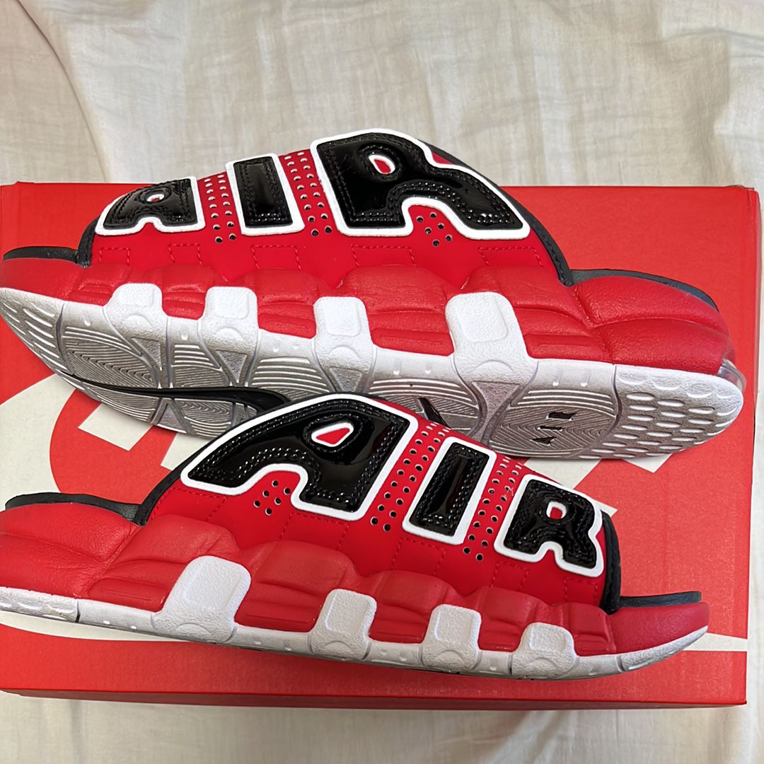 Nike Air More Uptempo Slide "University Red/Black" (FJ6035-600/FJ6036-600)