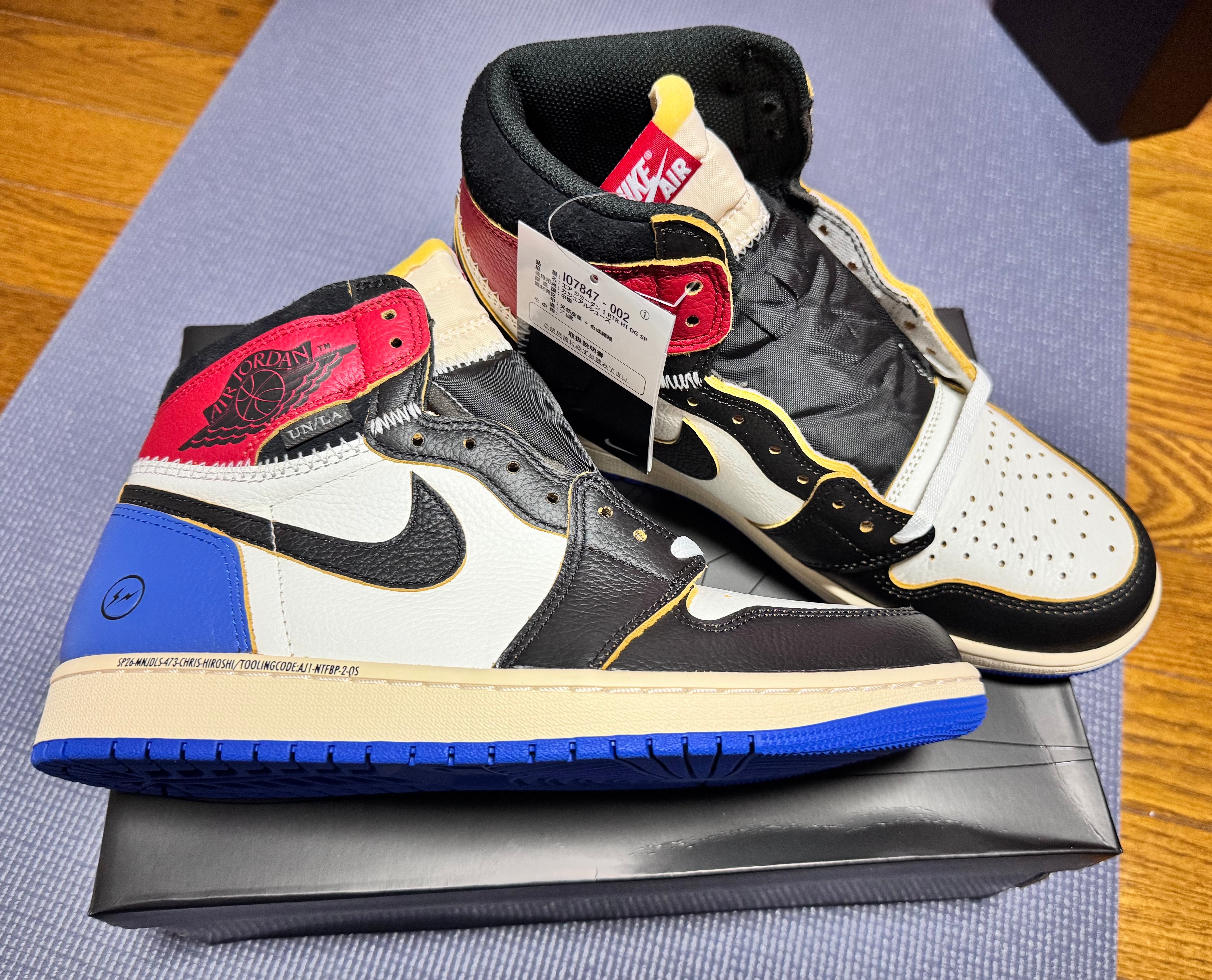 fragment design × UNION × Nike Air Jordan 1 High OG "Black/Varsity Red"