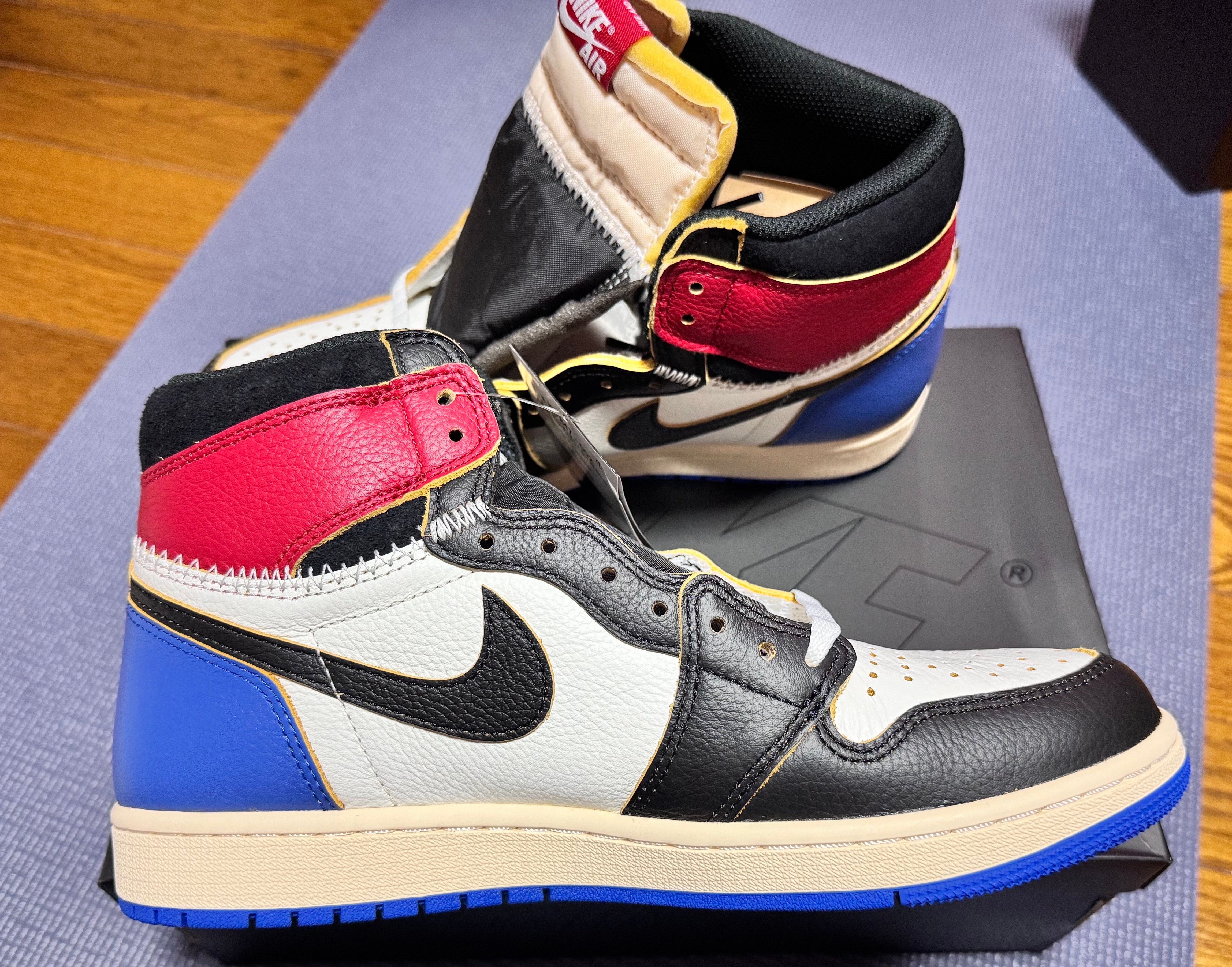 fragment design × UNION × Nike Air Jordan 1 High OG "Black/Varsity Red"