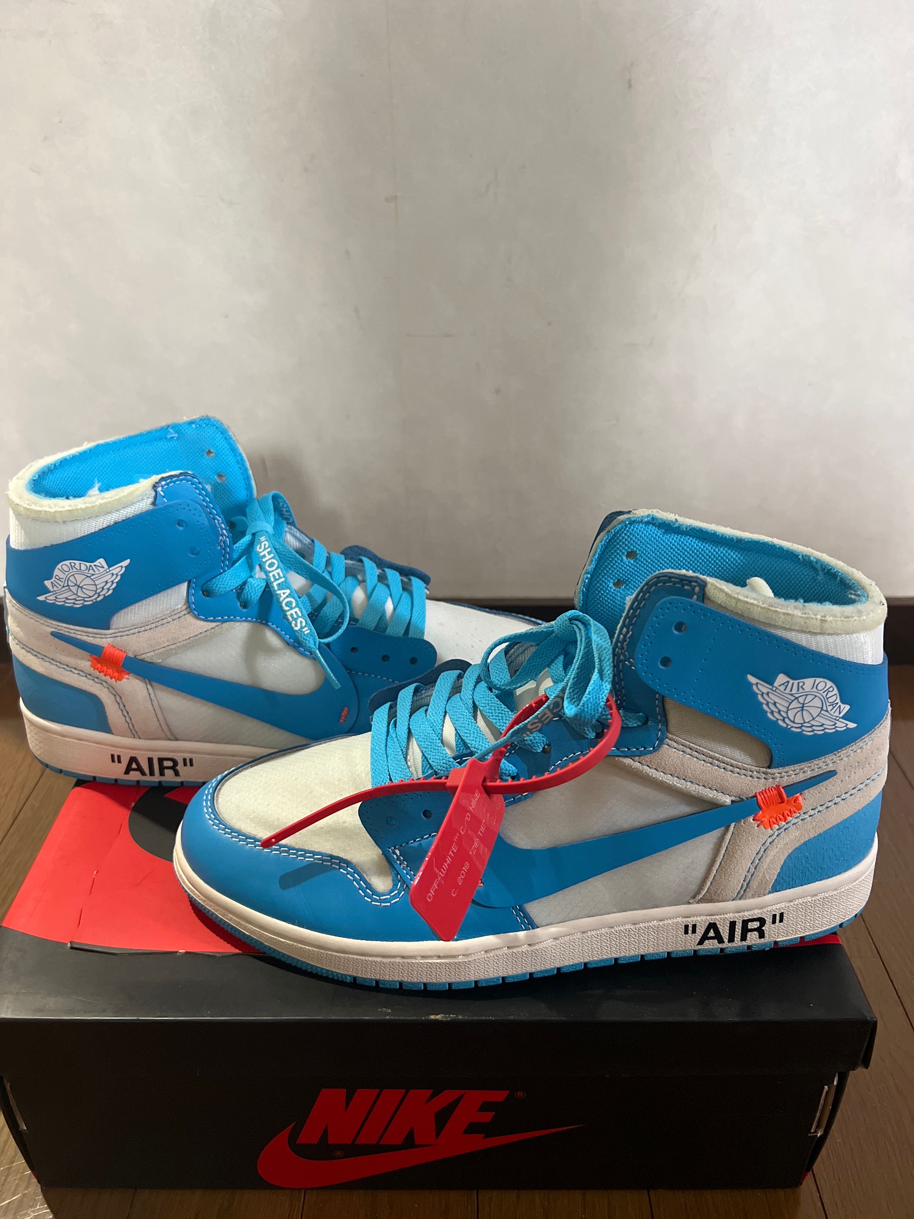 Off-White × Nike Air Jordan 1 High UNC "White/Dark Powder Blue"