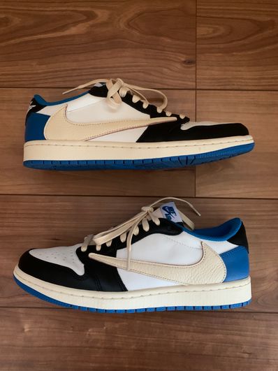 Travis Scott × fragment design × Nike Air Jordan 1 Low OG SP "Military Blue"