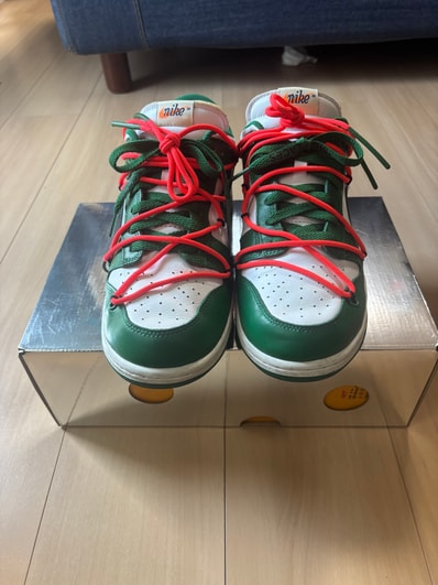 Off-White × Nike Dunk Low "White/Pine Green"