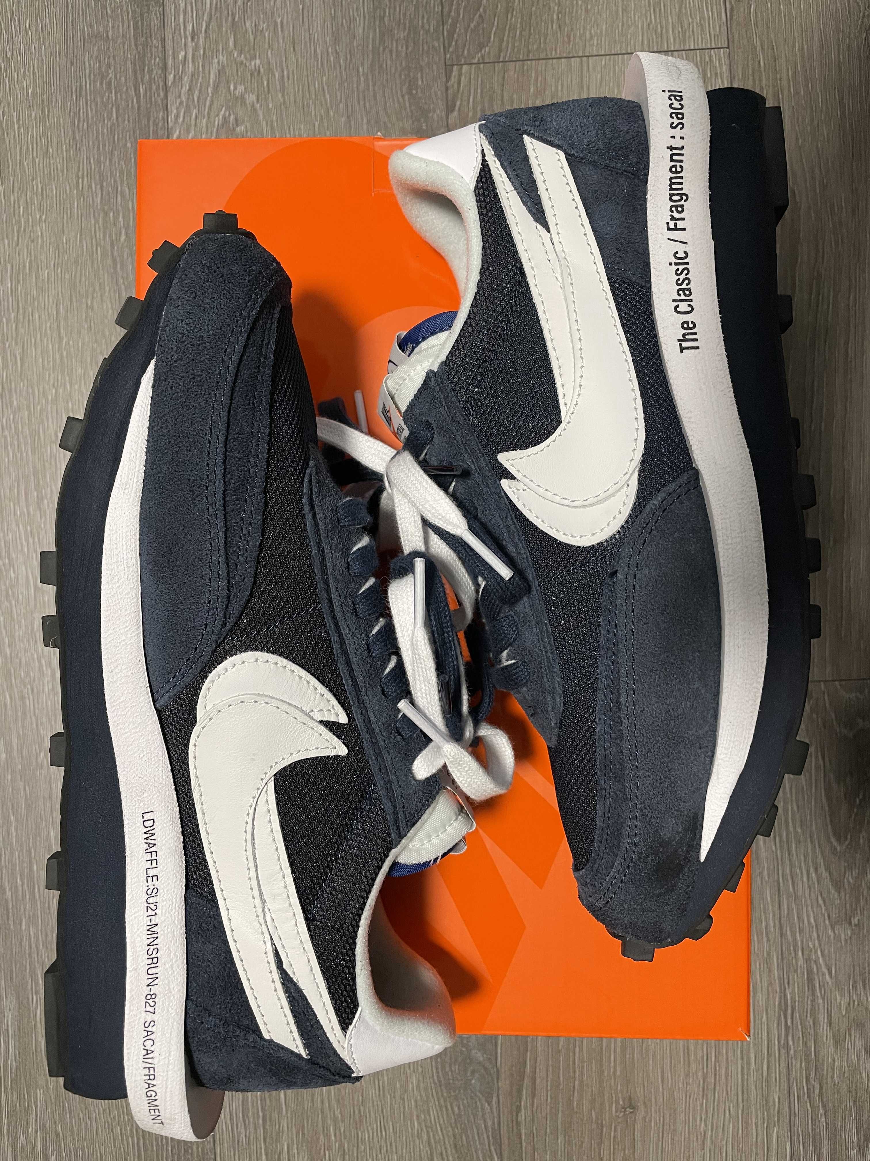 Fragment × sacai × Nike LD Waffle "Blackended Blue"