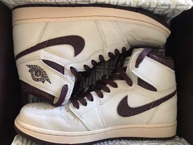 A Ma Maniere × Nike Air Jordan 1 Retro High OG "Sail and Burgundy"