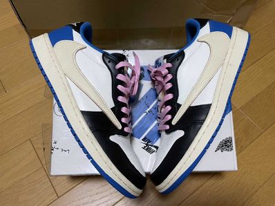 Travis Scott × fragment design × Nike Air Jordan 1 Low OG SP "Military Blue"