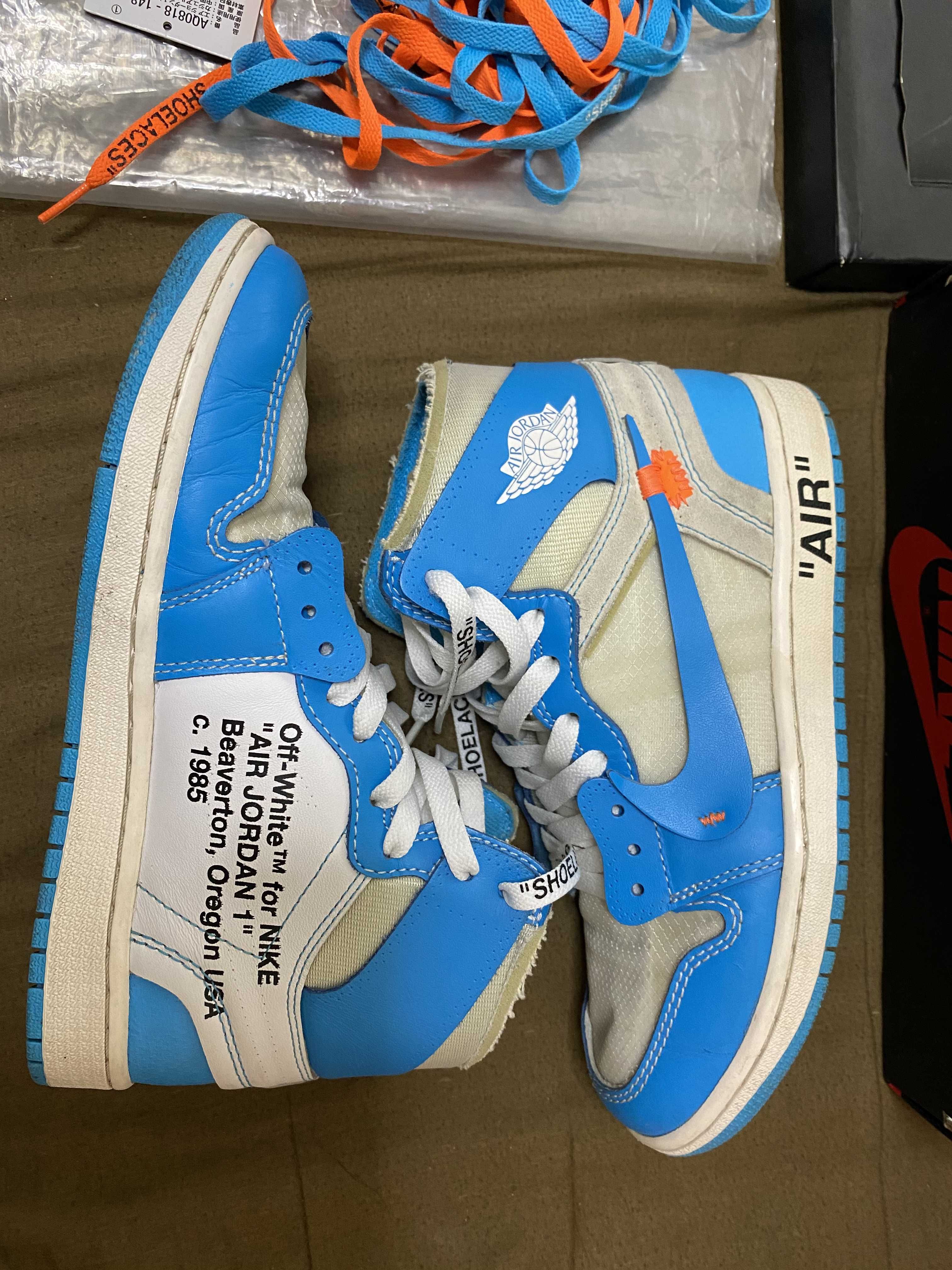 Off-White × Nike Air Jordan 1 High UNC "White/Dark Powder Blue"