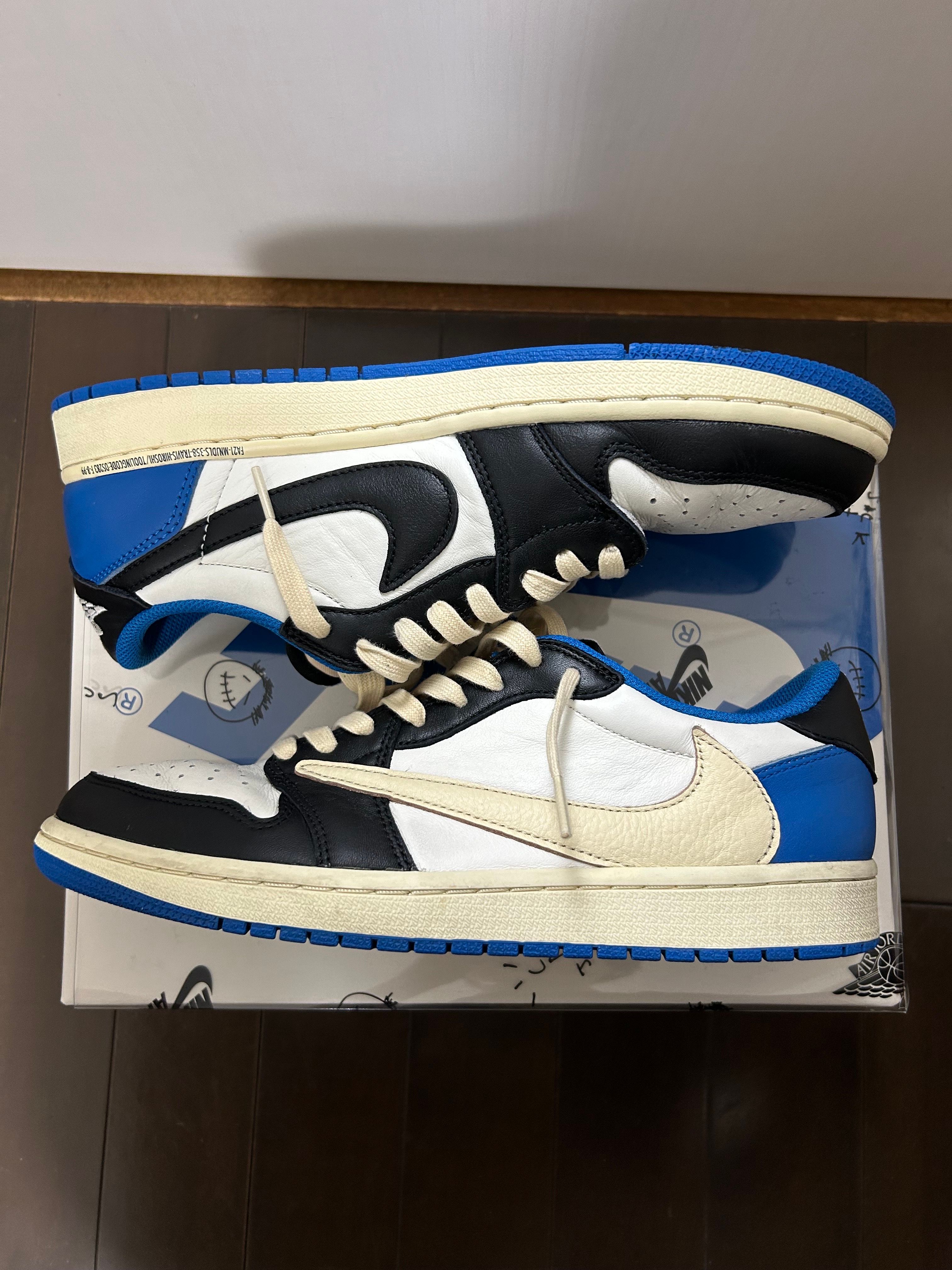 Travis Scott × fragment design × Nike Air Jordan 1 Low OG SP "Military Blue"