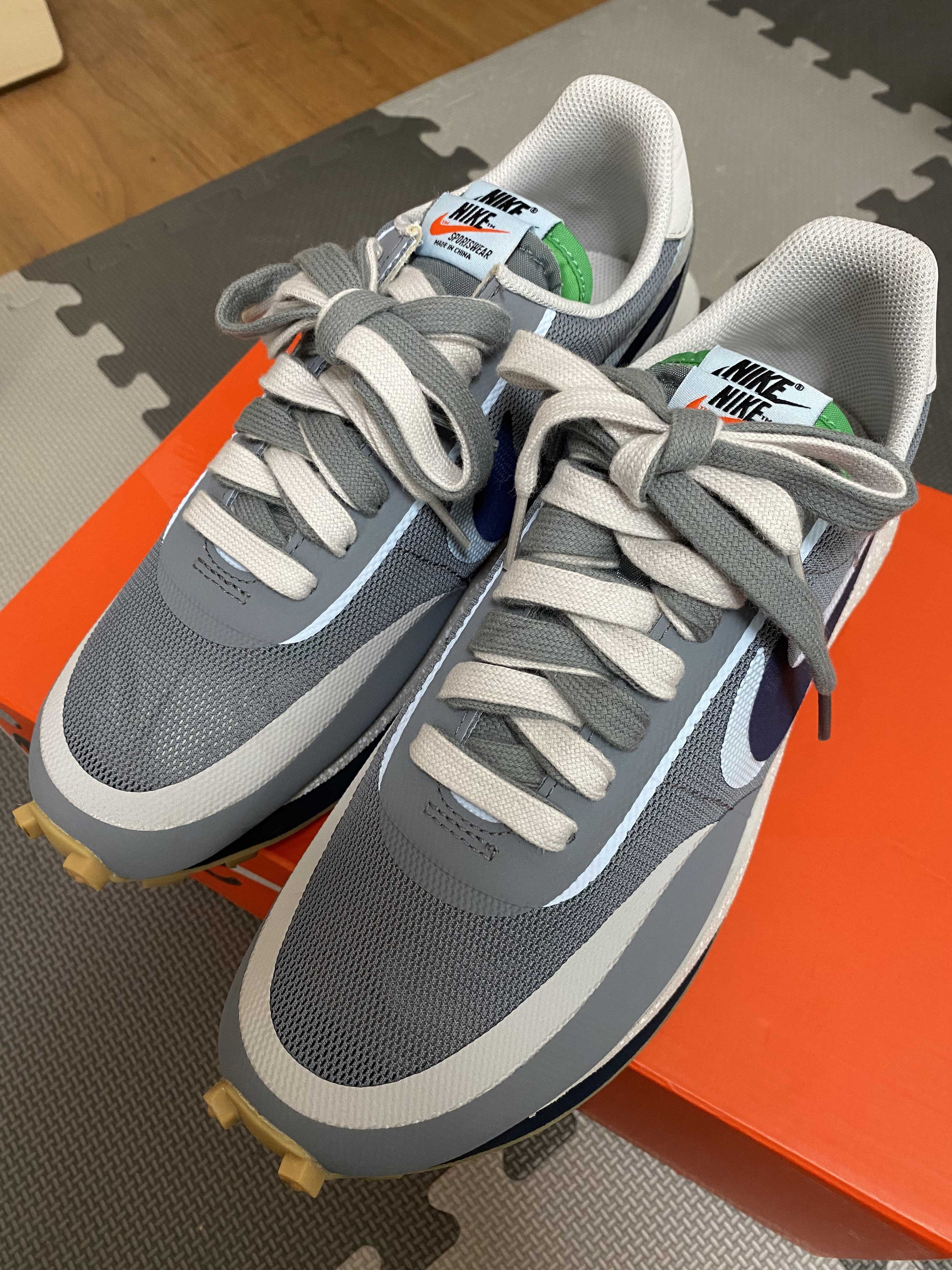 CLOT × Sacai × Nike LD Waffle "Grey Obsidian/Cool Grey"