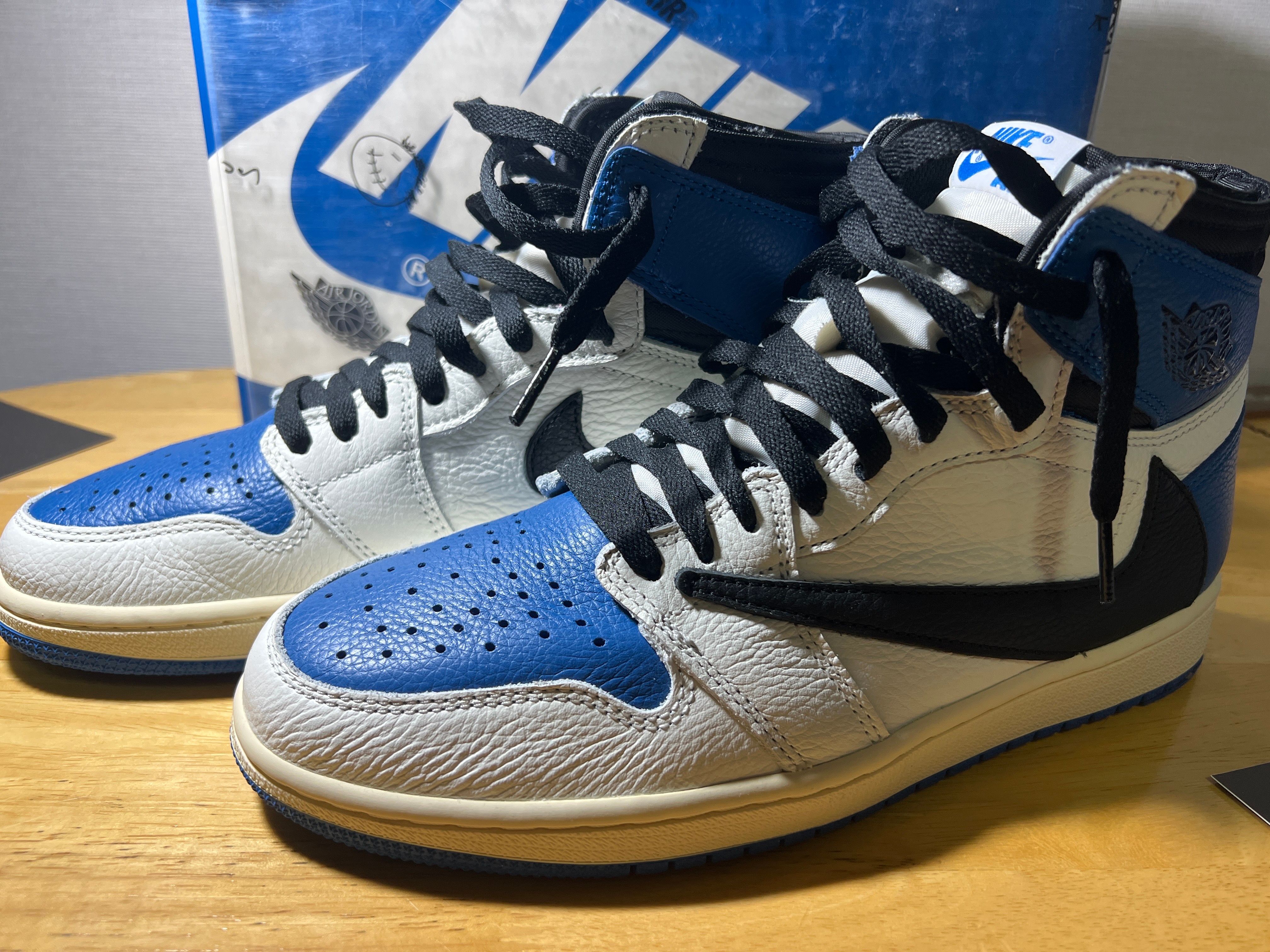 Travis Scott × fragment design × Nike Air Jordan 1 Retro High OG SP "Military Blue"