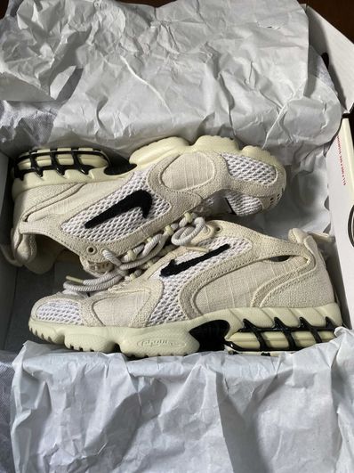 Stussy × Nike Air Zoom Spiridon CG 2 "Fossil/Black"