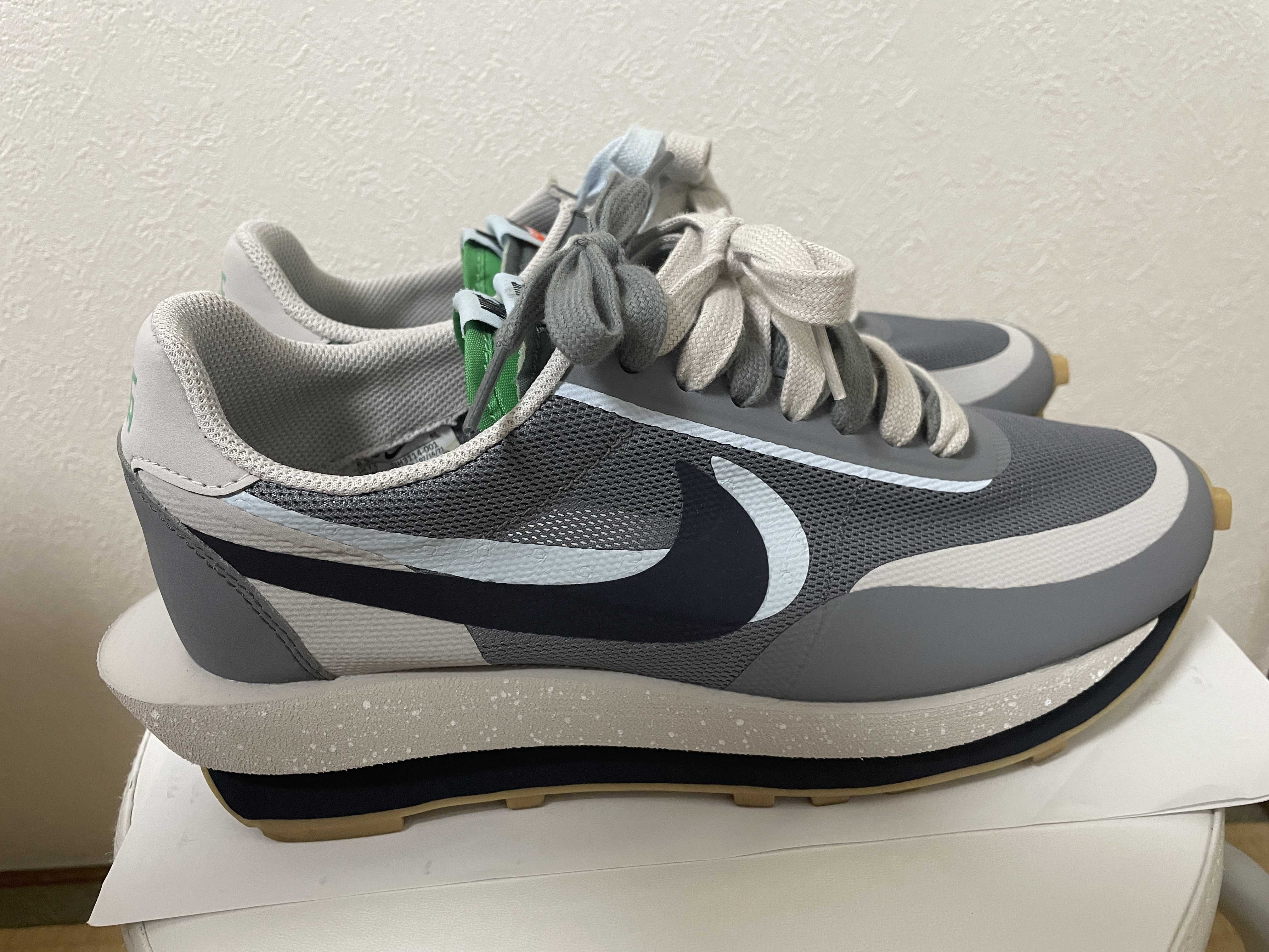 CLOT × Sacai × Nike LD Waffle "Grey Obsidian/Cool Grey"