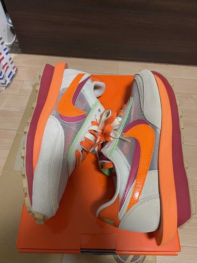 CLOT × Sacai × Nike LD Waffle "Orange Blaze"