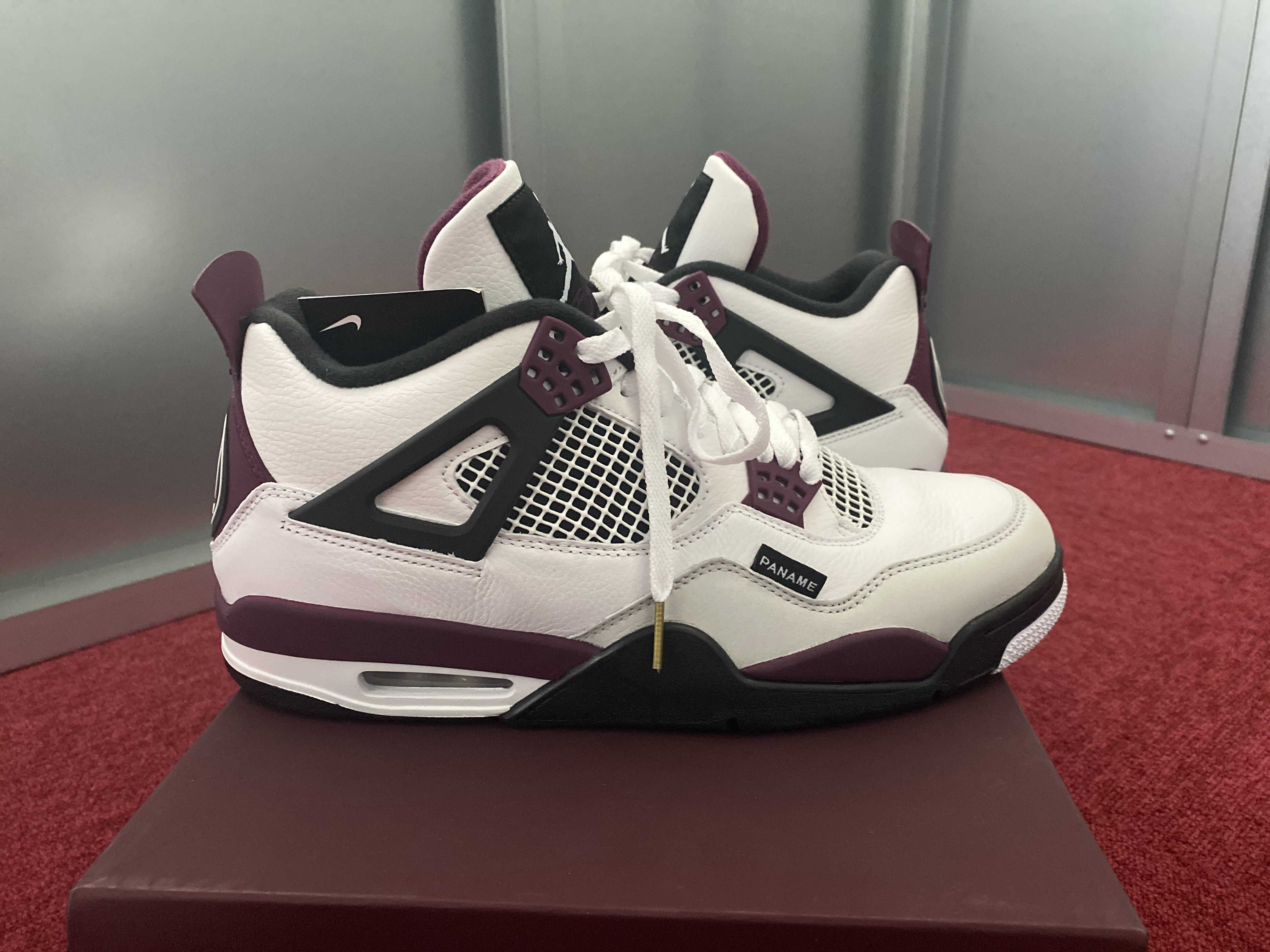 Paris Saint Germain ×Nike Air Jordan 4 Retro "White/Bordeaux/Neutral Gray"