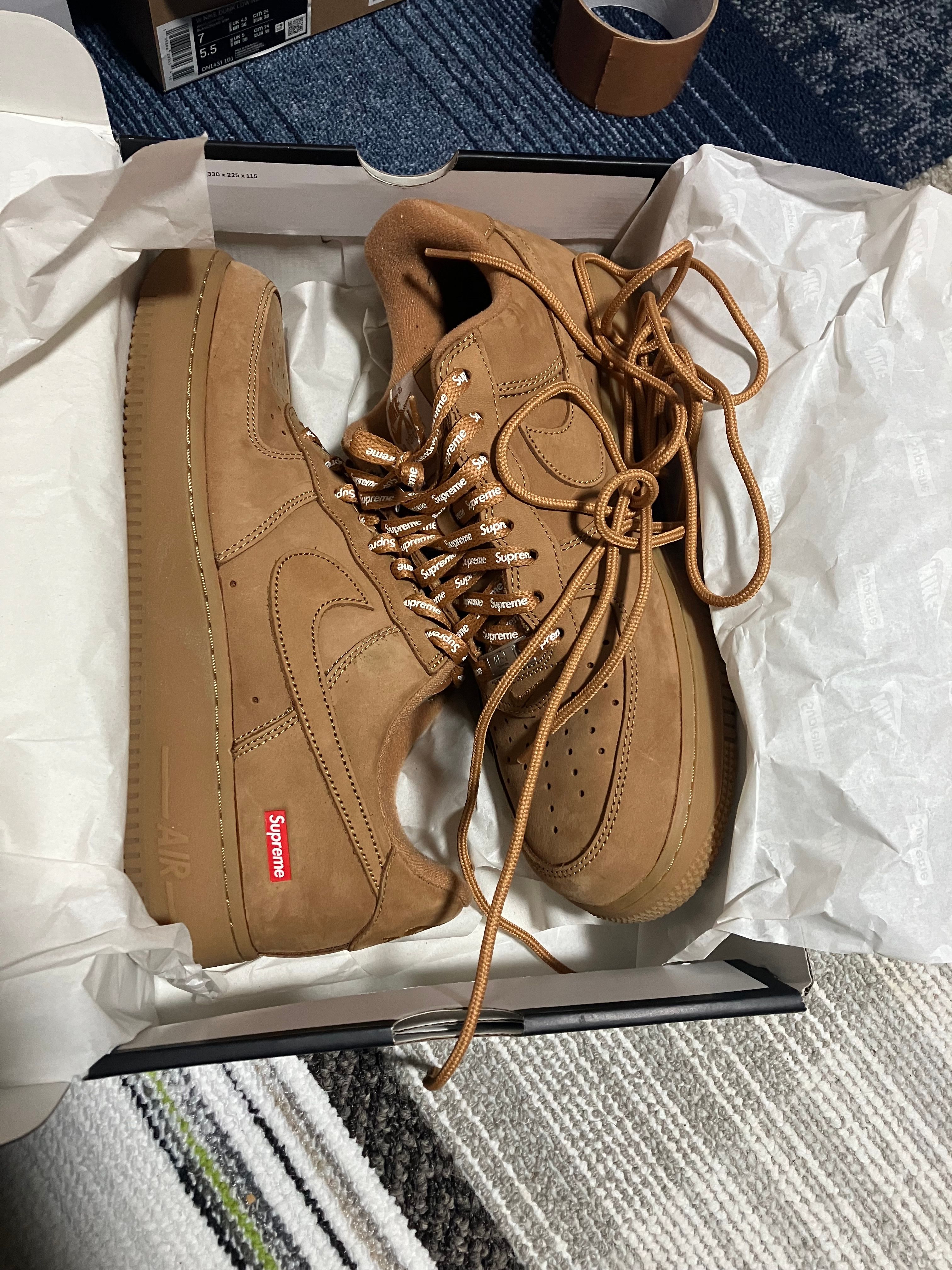Supreme × Nike Air Force 1 Low "Flax/Wheat"